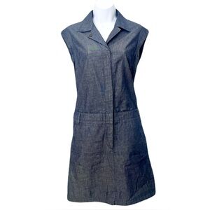Jil Sander Blue Chambray Utilitarian Dress, Size M